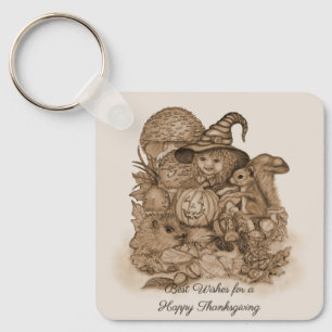 Best Wishes for a Happy Thanksgiving Key Ring