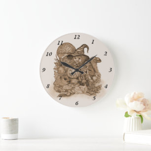 Best Wishes for a Happy Thanksgiving Large Clock