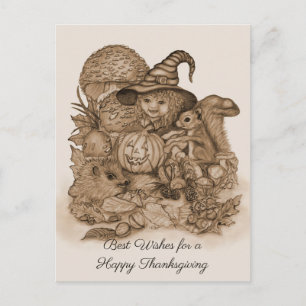 Best Wishes for a Happy Thanksgiving Postcard