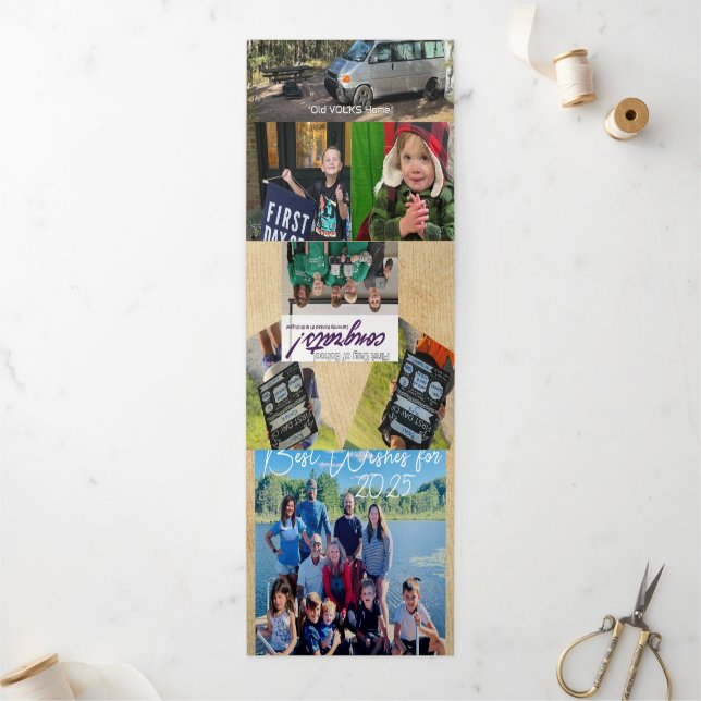 Best Wishes for New Year Photo & Xmas Letter  Tri-Fold Invitation (Outside)