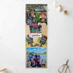 Best Wishes for New Year Photo & Xmas Letter  Tri-Fold Invitation
