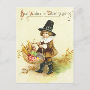 Best Wishes for Thanksgiving Holiday Postcard