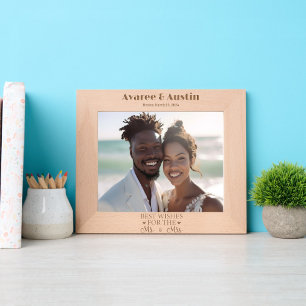 Best Wishes for the Mr. and Mrs.  Wedding Etched Frames