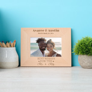 Best Wishes for the Mr. and Mrs.  Wedding Etched Frames