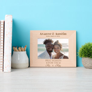 Best Wishes for the Mr. and Mrs.  Wedding Etched Frames