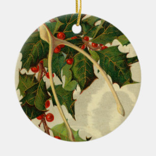 Best Wishes for The New Year - VIntage Postcard Ceramic Ornament