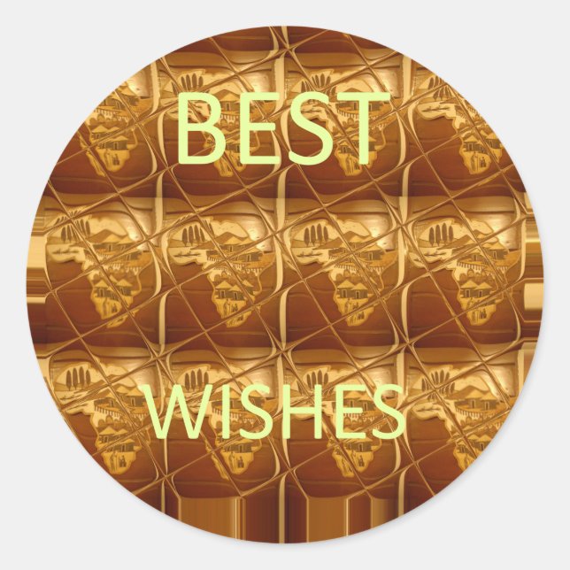 Best Wishes from Africa: A Golden Continent Classic Round Sticker (Front)