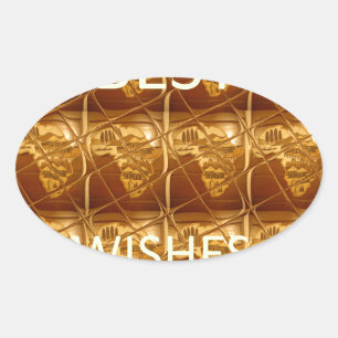 Best Wishes from Africa: A Golden Continent Oval Sticker