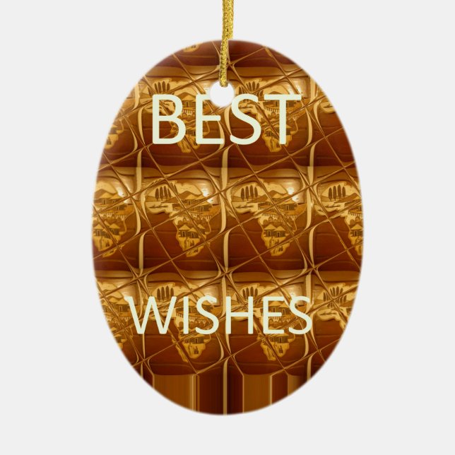 Best Wishes From Lovely Africa African Culture art Ceramic Ornament (Front)