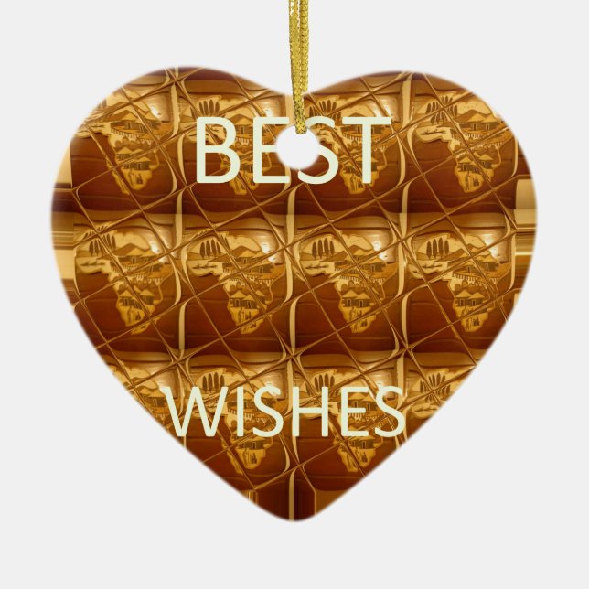 Best Wishes From Lovely Africa African Culture art Ceramic Tree Decoration (Front)