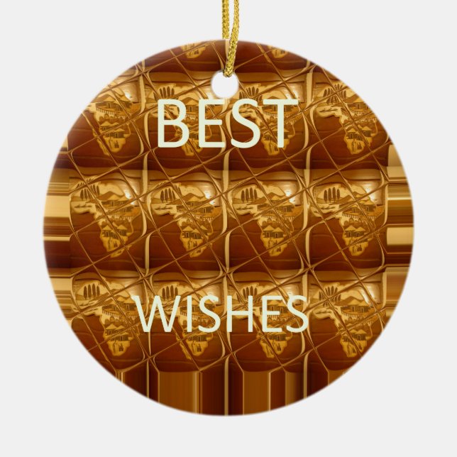 Best Wishes From Lovely Africa African Culture art Ceramic Tree Decoration (Front)