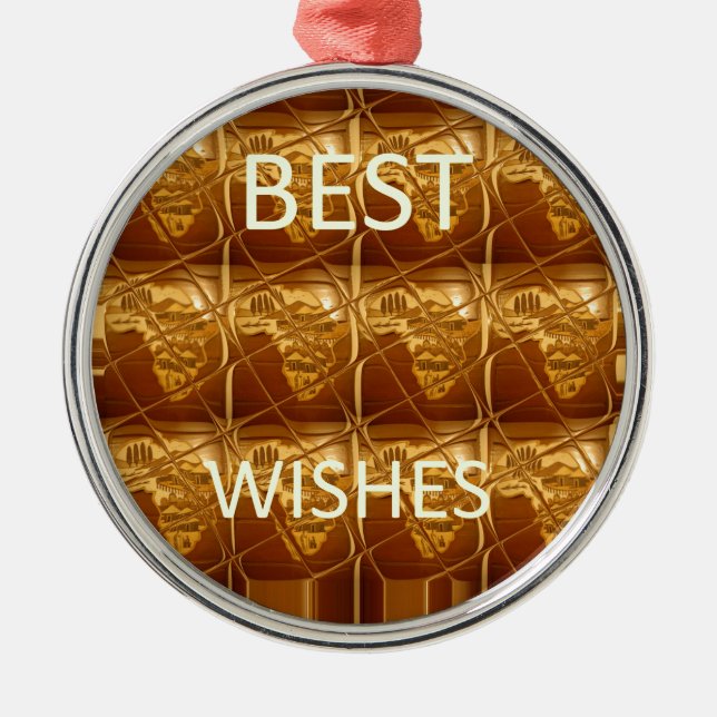 Best Wishes From Lovely Africa African Culture art Metal Ornament (Front)