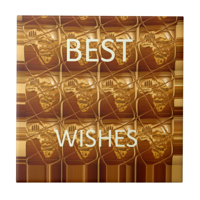 Best Wishes From Lovely Africa African Culture art Tile (Front)