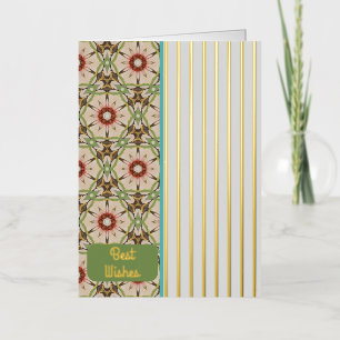 Best wishes Gold stripes Pattern Foil Holiday Card