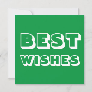 Best Wishes, Good Luck, green white Card