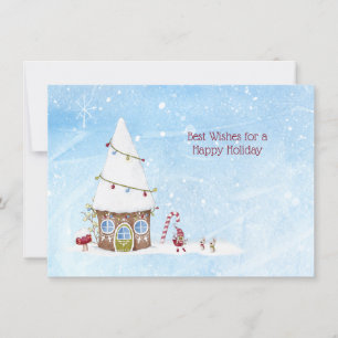 Best Wishes Happy Holiday Gnome Home Custom Card