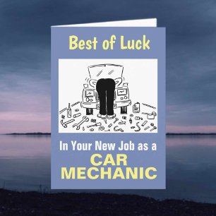 Best Wishes in Your New Job as a Car Mechanic Card