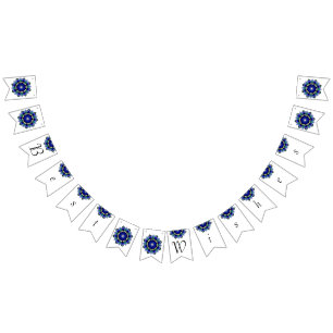 Best wishes mandala in dark blue bunting