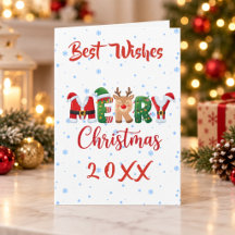 Best Wishes Merry Christmas 20XX Folded Card