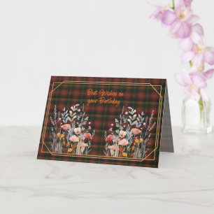 Best Wishes On Birthday Canadian Maple Leaf Tartan Card