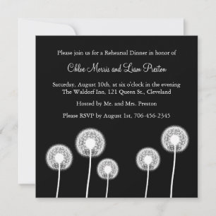 Best Wishes! Rehearsal Dinner Invitation (black)