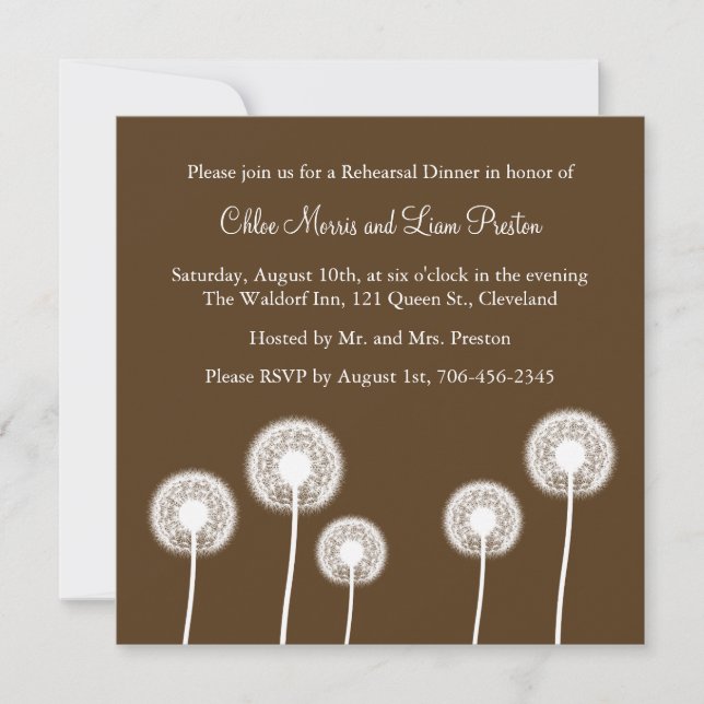 Best Wishes! Rehearsal Dinner Invitation (brown) (Front)
