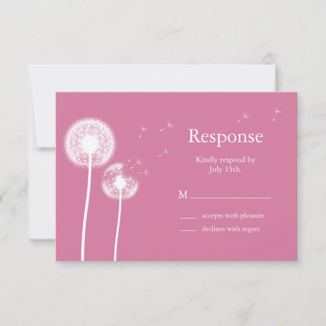 Best Wishes! RSVP (fuchsia) Card (Front)