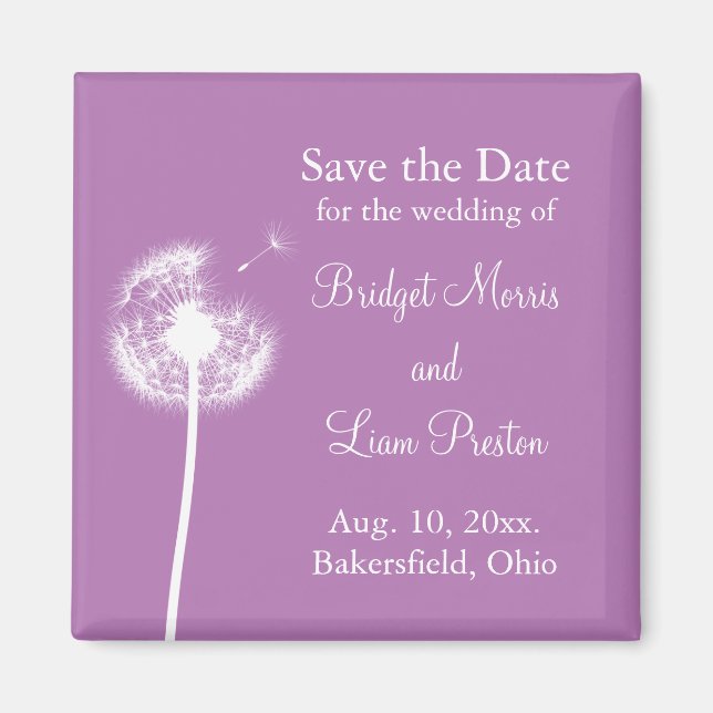 Best Wishes! Save the Date (purple) Magnet (Front)