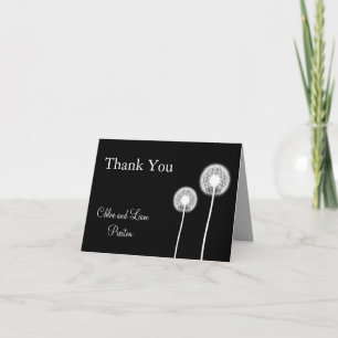 Best Wishes! Wedding Thank You Card (black)