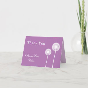 Best Wishes! Wedding Thank You Card (purple)