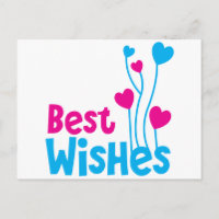 BEST WISHES with love heart balloons
