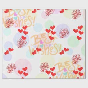 Best Wishes Wrapping Paper -Hearts & Pastels Gift