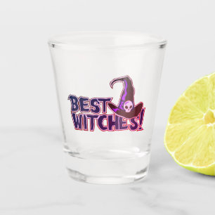 Best Witches Halloween Pun Greeting Shot Glass