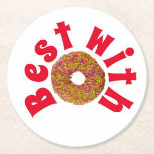 Best with doughnut/doughnut round paper coaster