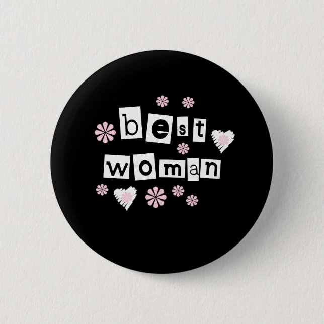 Best Woman 6 Cm Round Badge (Front)