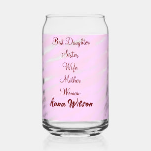 Best woman mum wife daughter add name text female can glass