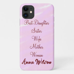 Best woman mum wife daughter add name text female iPhone 11 case