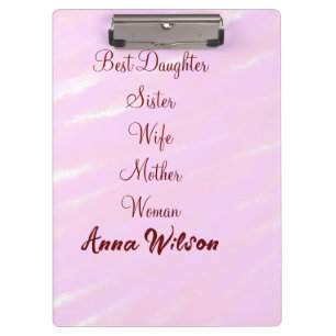 Best woman mum wife daughter add name text female clipboard