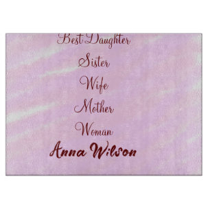 Best woman mum wife daughter add name text female cutting board