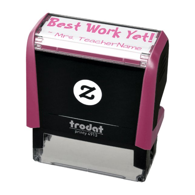 "Best Work Yet!" + Instructor's Name Rubber Stamp (Product)