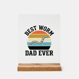 Best Worm Dad Ever Vintage Worm Shirt Design_1 Acrylic Sign