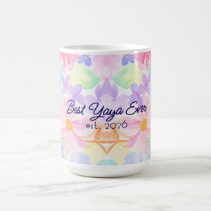Best Yaya Mother's Day Watercolor Floral  Coffee Mug