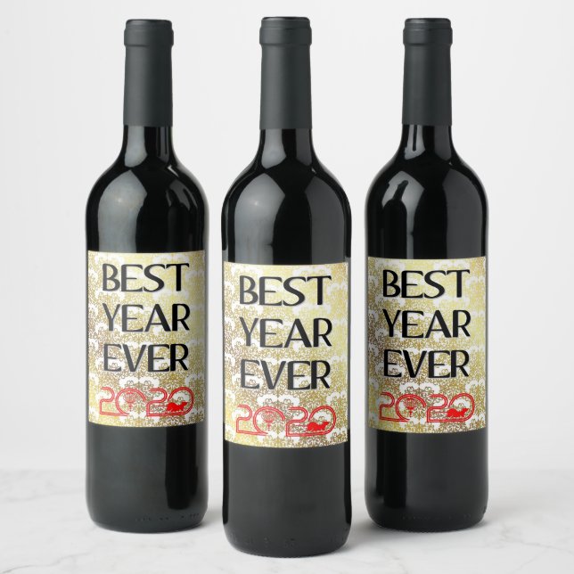 BEST YEAR EVER 2020 Year of the Rat WINE LABELS (Bottles)