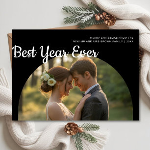 Best Year Ever Elegant Couple Holiday Card