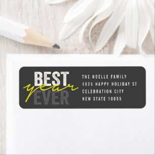Best Year Ever Handwriting Script Modern Address Return Address Label