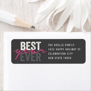 Best Year Ever Handwriting Script Modern Address Return Address Label