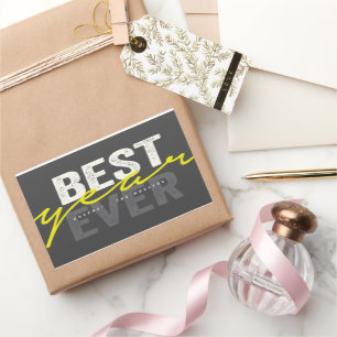 Best Year Ever Handwriting Script Modern Holiday Rectangular Sticker