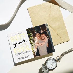 Best Year Ever   Happy New Year Photo Real Foil Holiday Card