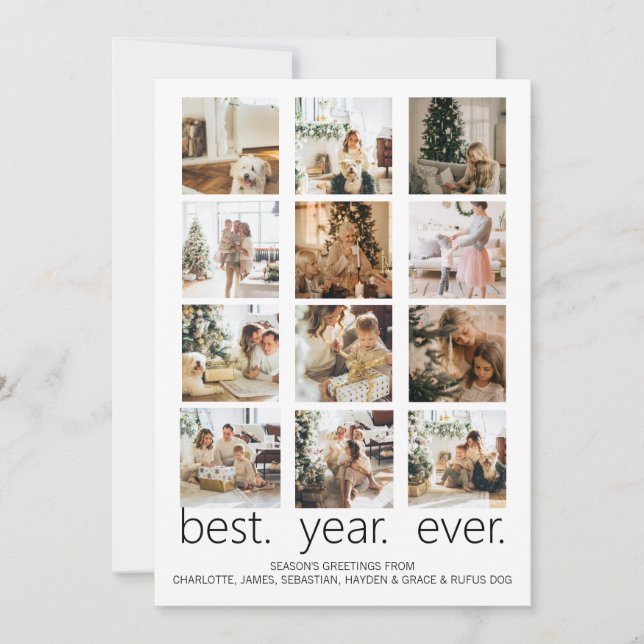 Best Year Ever Photo Christmas Personalised Holiday Card (Front)