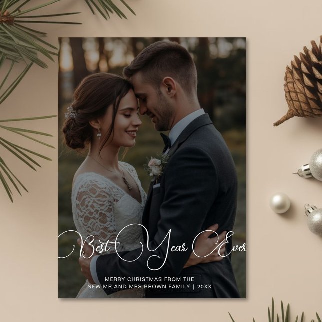 Best Year Ever Playful Holiday Couple Card (Creator Uploaded)